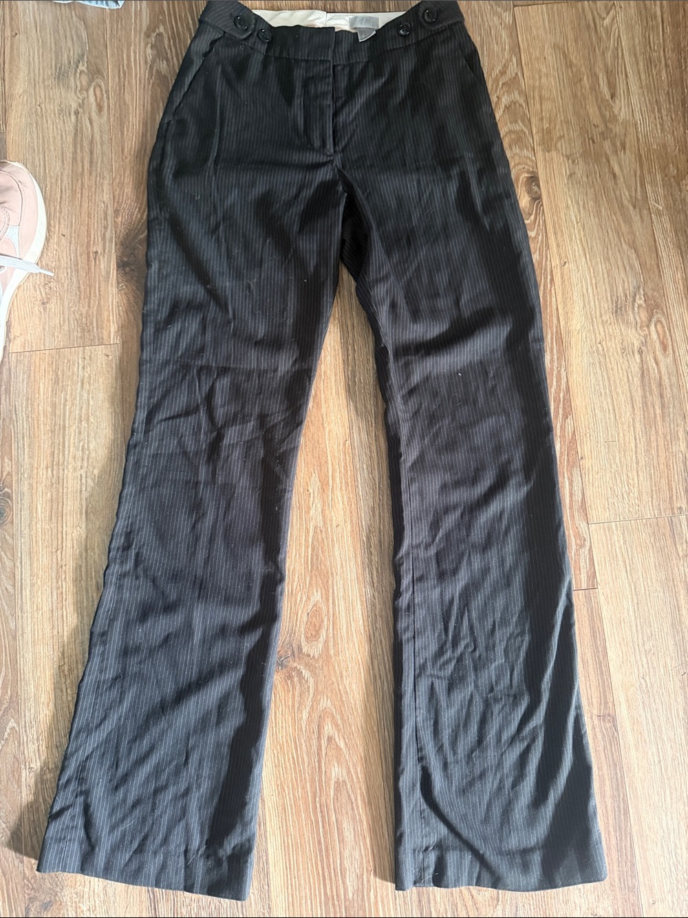 H&M Black Pinstripe Flare Pants
